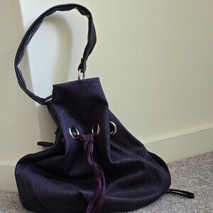 Purple Drawstring Bucket Bag